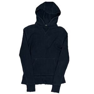Nigel Cabourn 48 Fits S Black Cotton‎ Military Thermal Hooded Shirt Japan Made